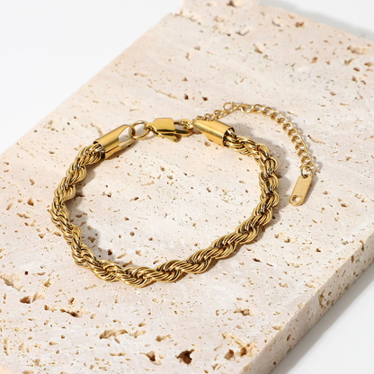 18k 5mm Rope Chain Bracelet