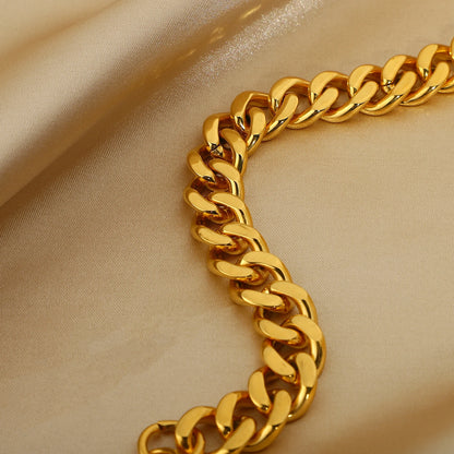 18K 12mm Cuban Chain Bracelet