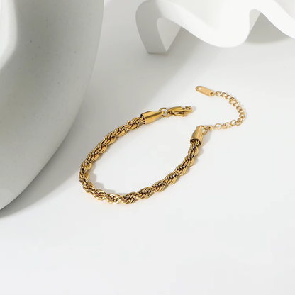 18k 5mm Rope Chain Bracelet