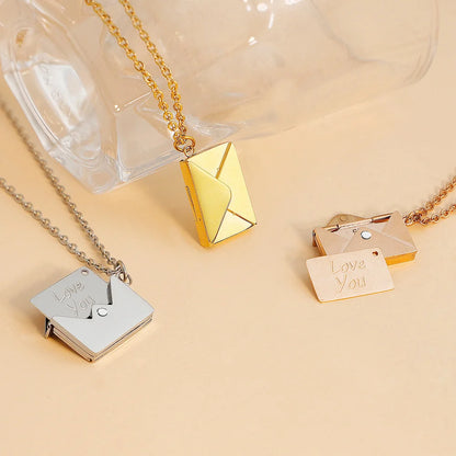 Custom Letter Envelope Pendant Necklace