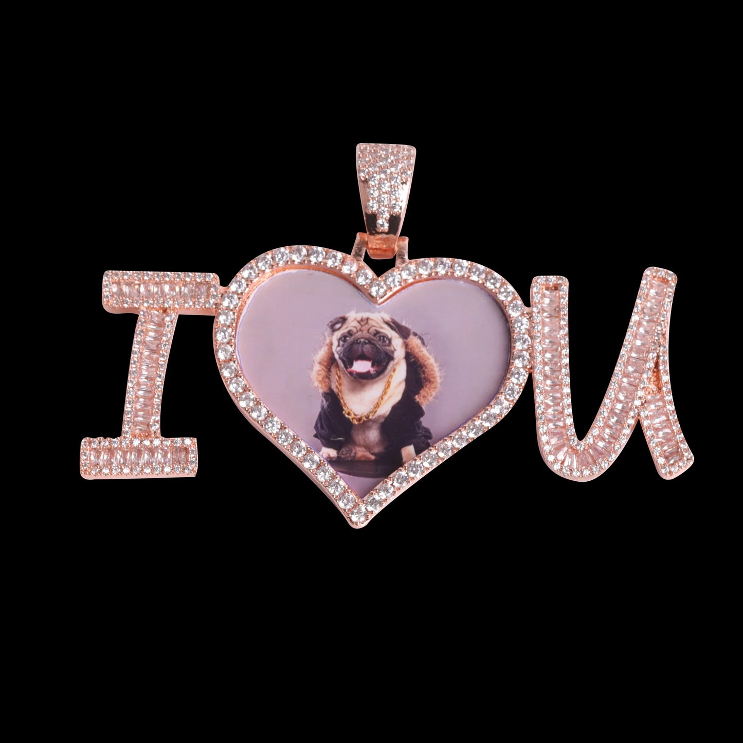 I Love U Custom Photo Necklace