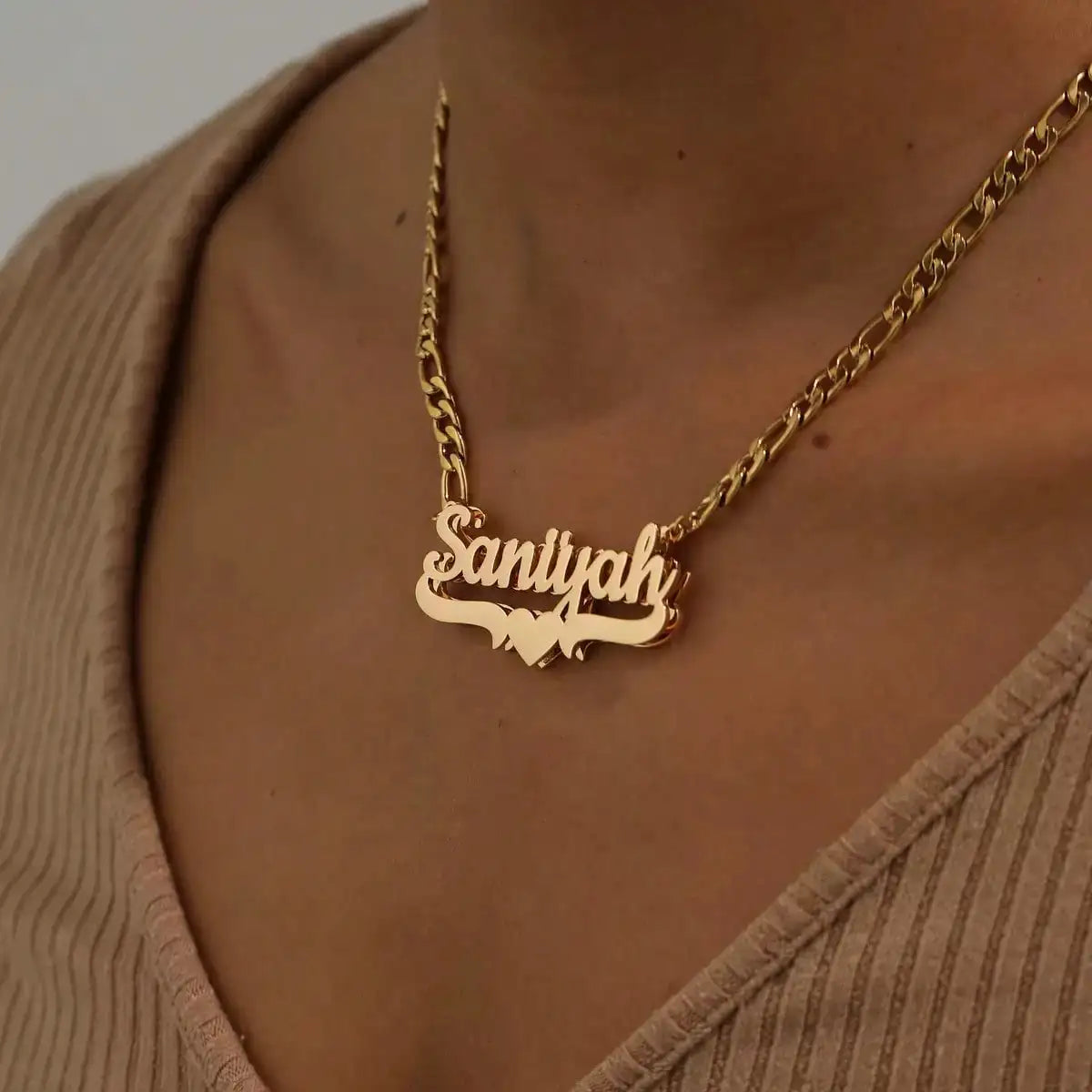 Classic Sweetheart Double Plated Name Necklace