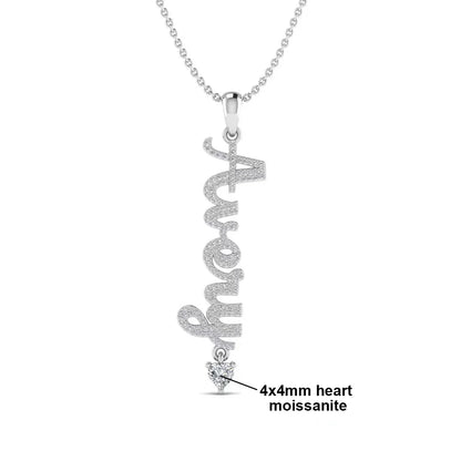 The Signature Heartline Moissanite Name Necklace