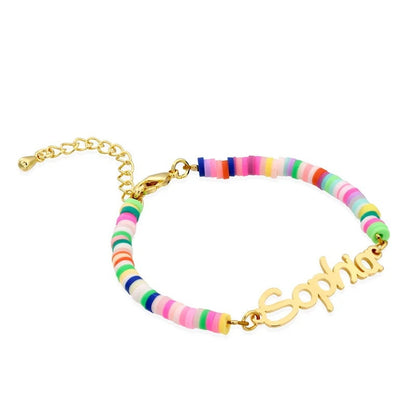 Kids Custom Name Rainbow Bracelet - Queendom Treasurez 