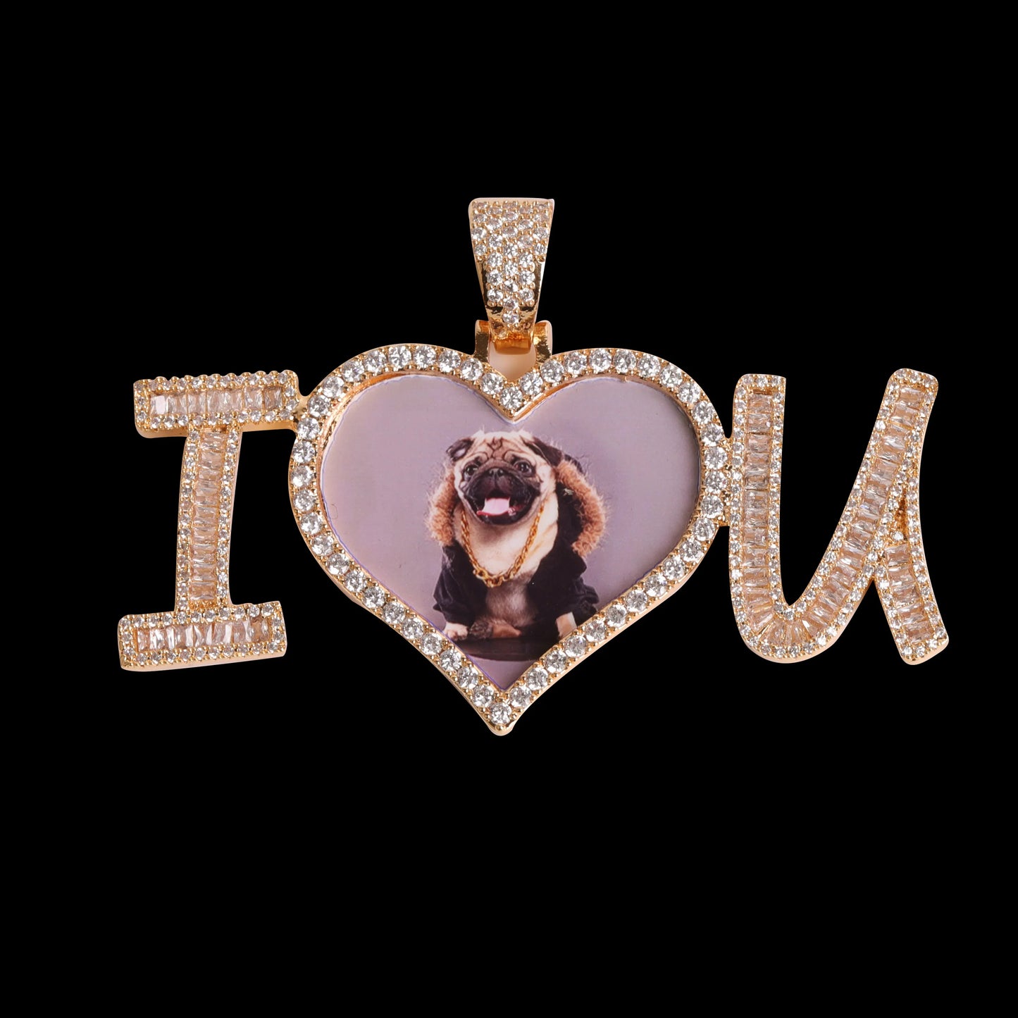 I Love U Custom Photo Necklace