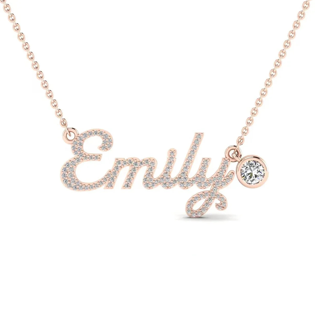 The Signature Moissanite Drop Name Necklace