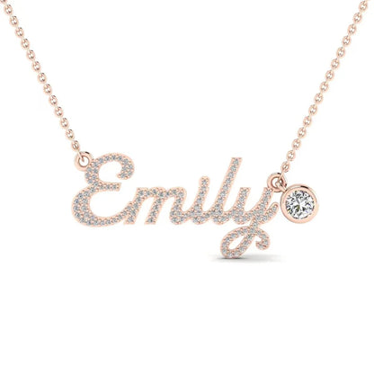 The Signature Moissanite Drop Name Necklace