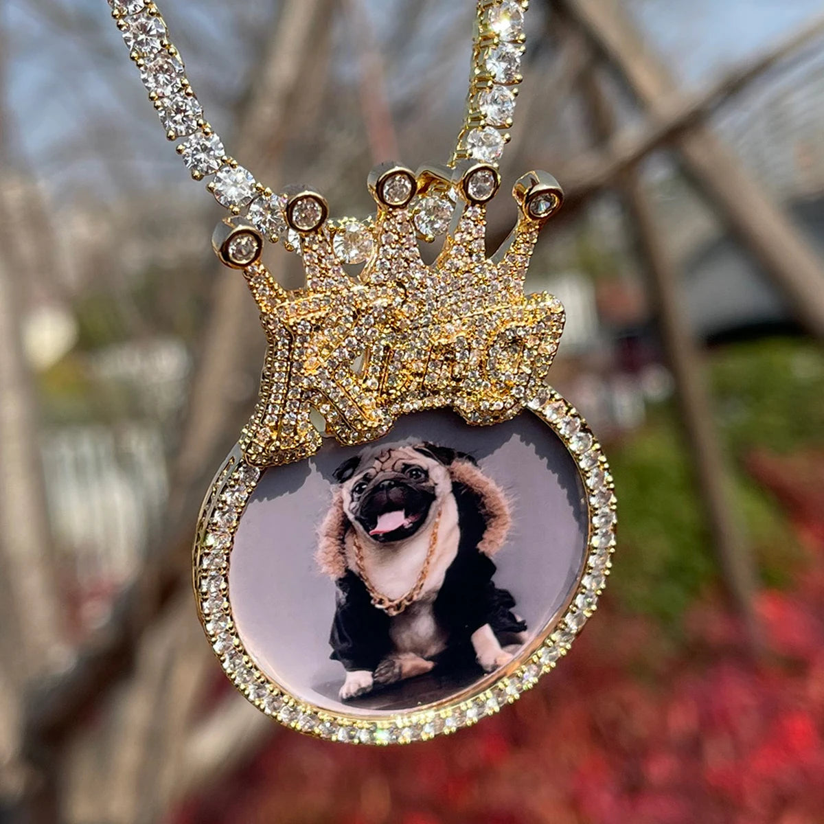 Men's King Custom Photo Necklace