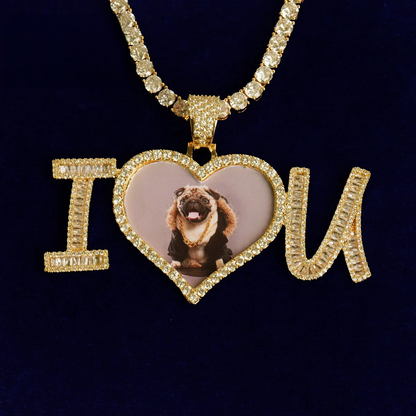 I Love U Custom Photo Necklace