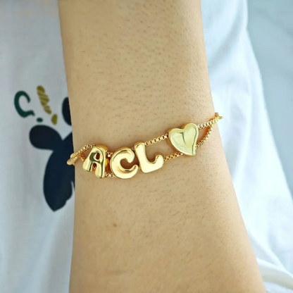 Puff Threaded Name Bracelet