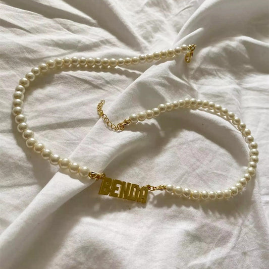 Custom Name Pearl Necklace - Queendom Treasurez 
