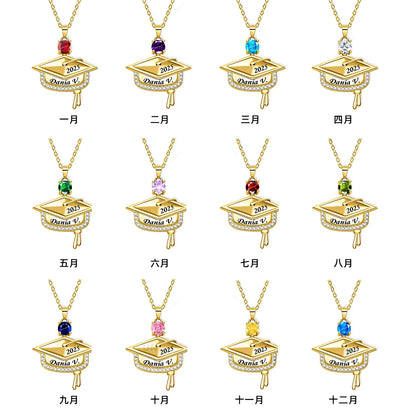 Gold necklaces with gemstones for each month of the year