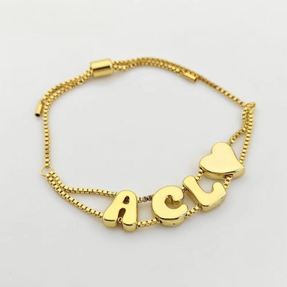 Puff Threaded Name Bracelet