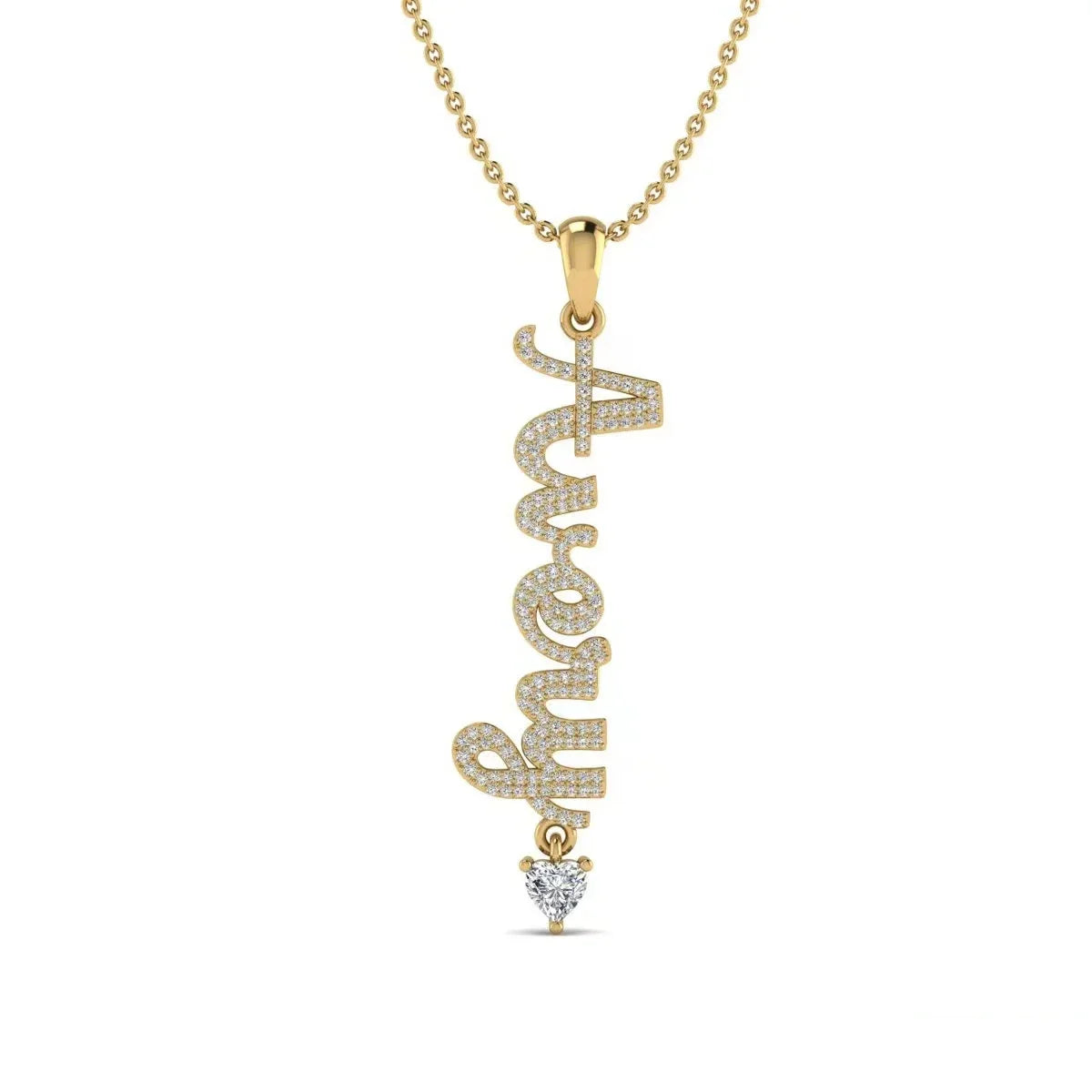 The Signature Heartline Moissanite Name Necklace