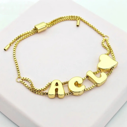 Puff Threaded Name Bracelet