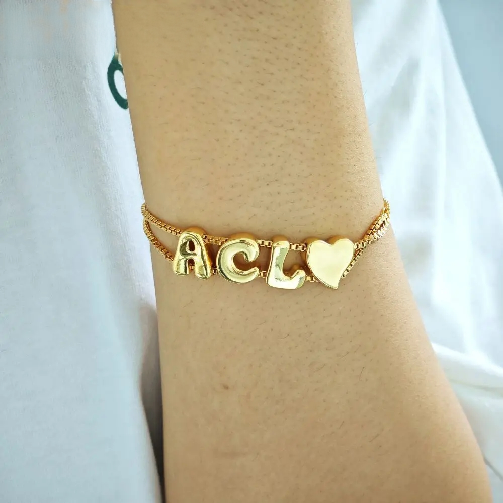 Puff Threaded Name Bracelet