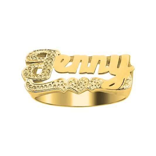 3D Diamond Cut Custom Name Ring