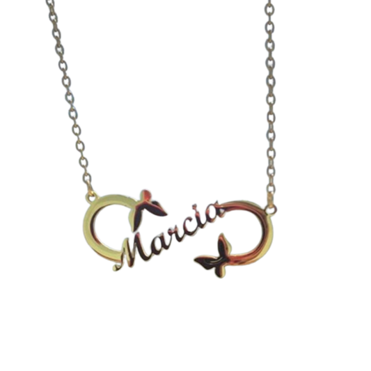 Custom Name Infinity Butterfly Necklace - Queendom Treasurez 