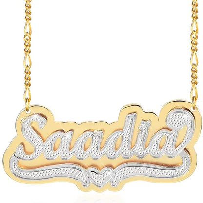 3D Double Plated Laser Cut Custom Name Necklace with precision detailing—Queendom Treasurez.