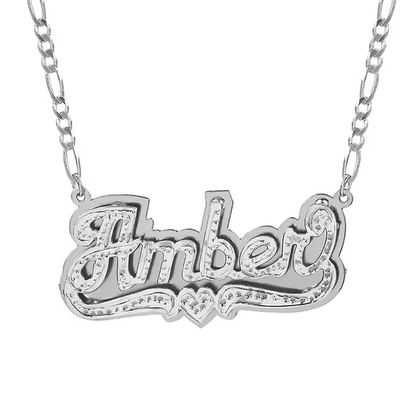 3D Double Plated Laser Cut Custom Name Necklace with precision detailing—Queendom Treasurez.