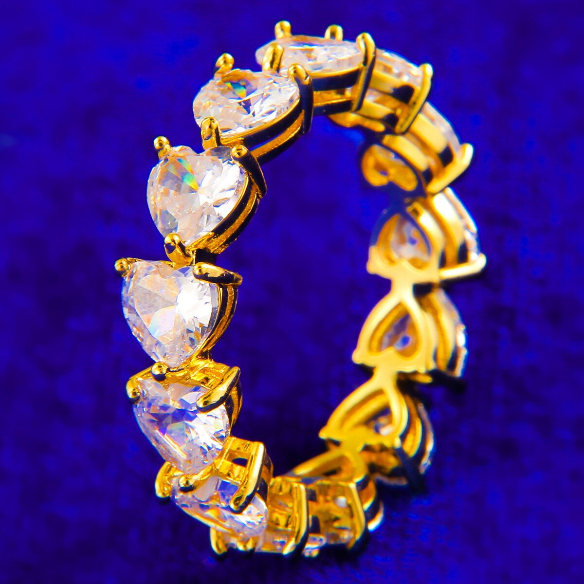 24k Iced Heart Ring - Queendom Treasurez 