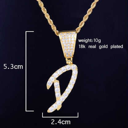 18k Iced Initial Letter Necklace - Queendom Treasurez 