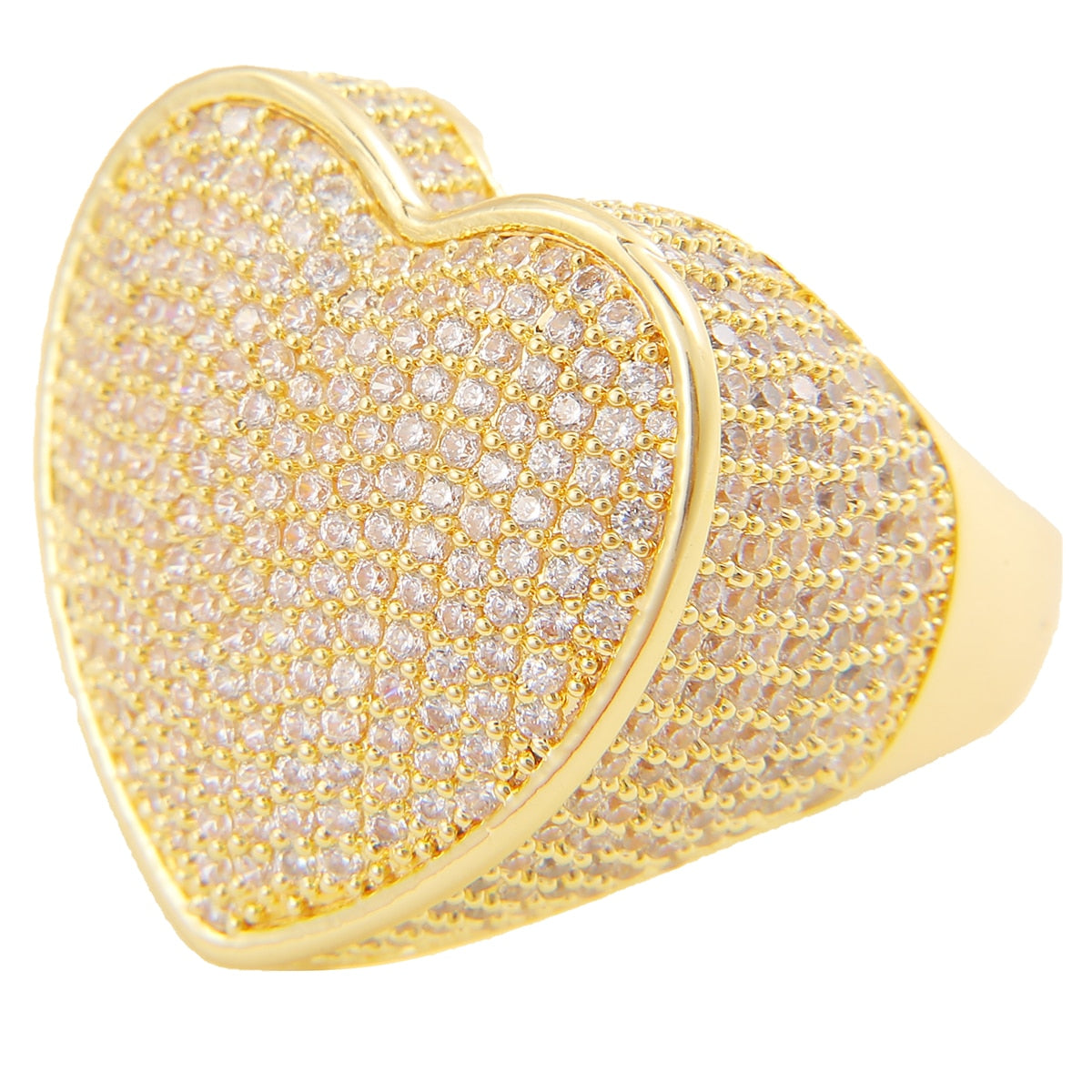 Iced Out Heart Ring - Queendom Treasurez 