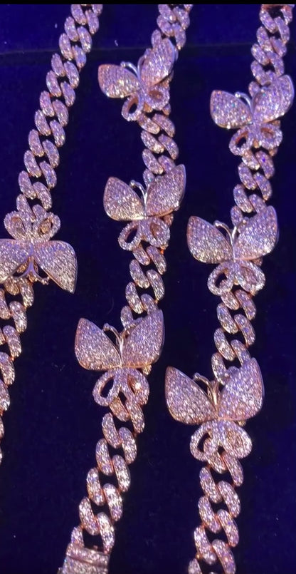 24k Gold/Silver Plated Butterfly Anklet - Queendom Treasurez 