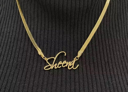 Custom Name Snake Chain Necklace - Queendom Treasurez 
