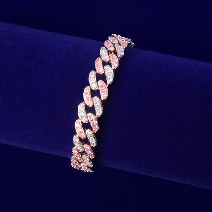 Pink and Silver Cuban Bracelet/Anklet - Queendom Treasurez 