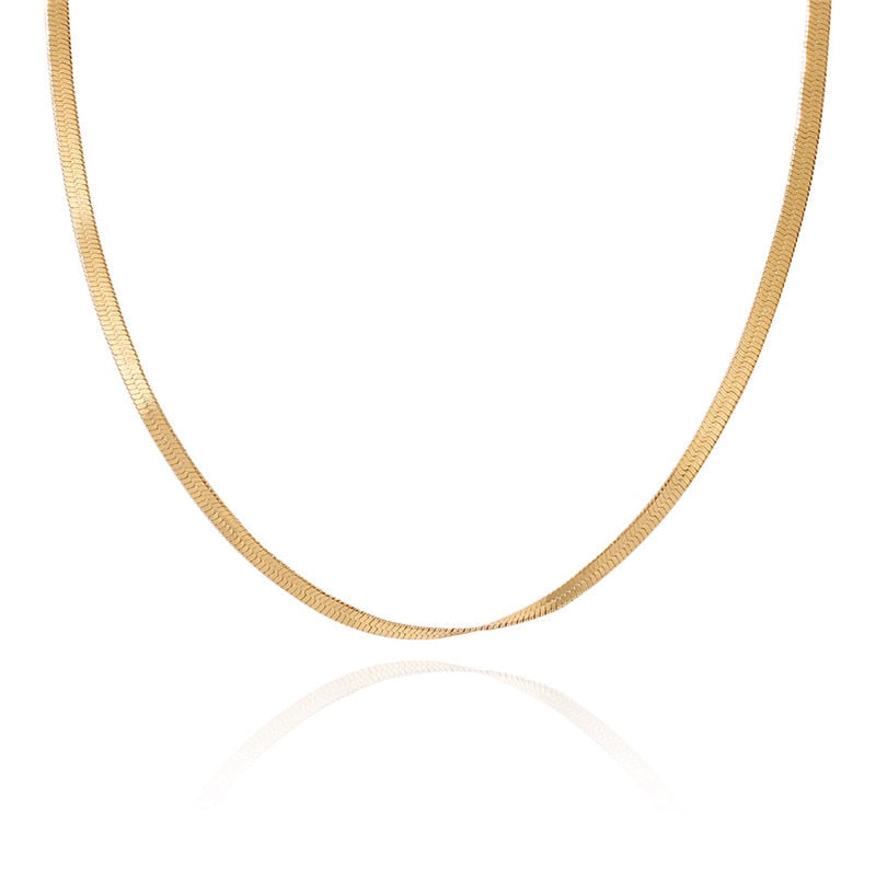 Gold Snake Chain Choker Necklace - Queendom Treasurez 