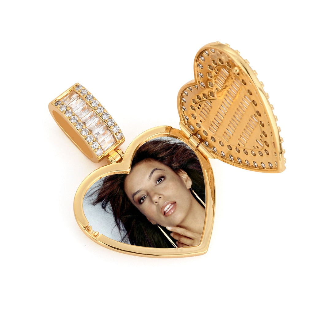 Heart-shaped Photo Pendant Necklace - Queendom Treasurez 
