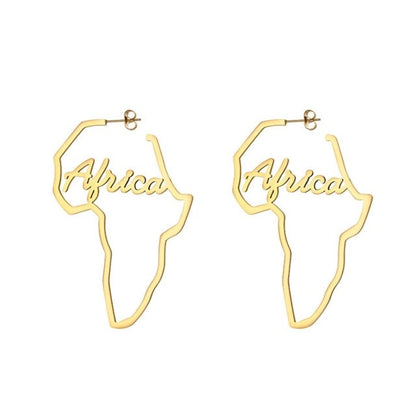 Custom Name Africa Earrings - Queendom Treasurez 