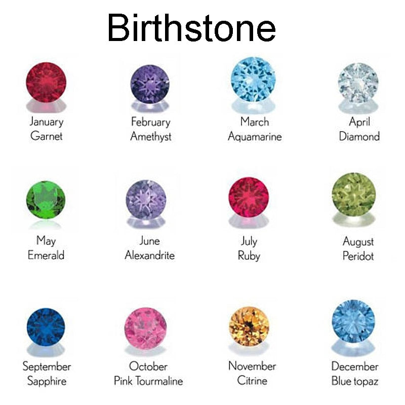 Crystal Special Date & Birthstone Necklace - Queendom Treasurez 