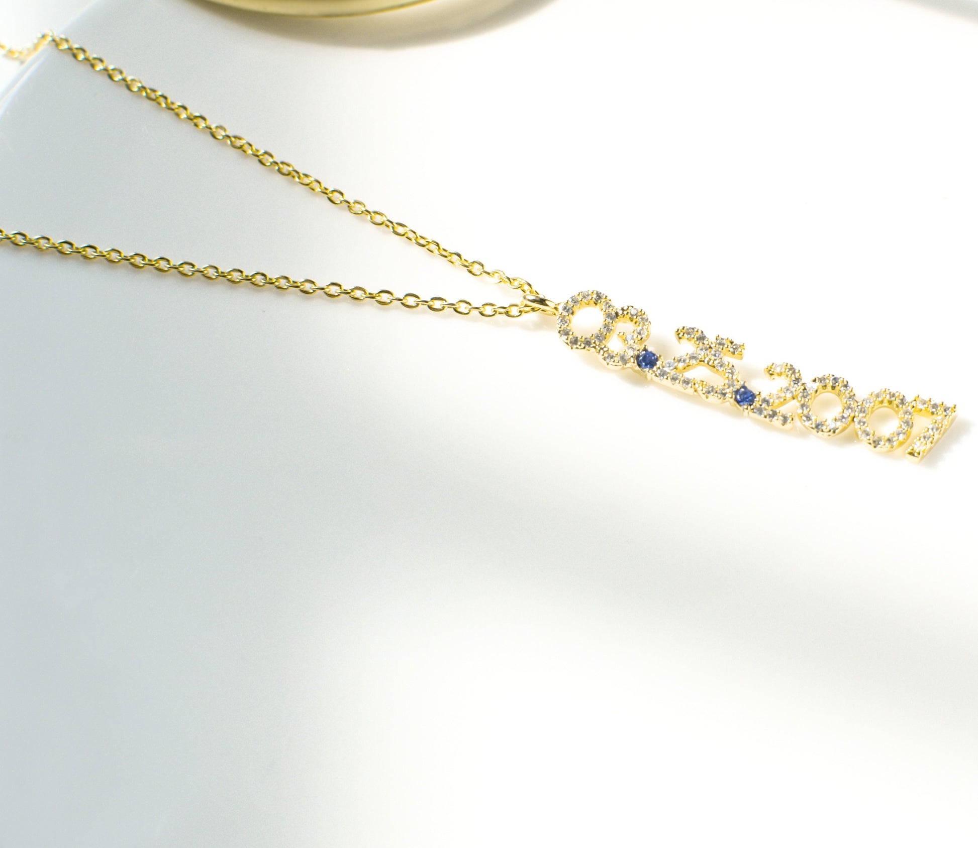 Crystal Special Date & Birthstone Necklace - Queendom Treasurez 