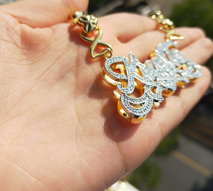 Double Plated Custom Name XOXO Chain Necklace - Queendom Treasurez 