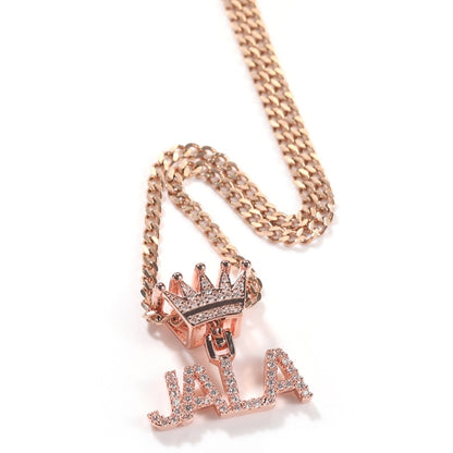 Crystal Custom Name Butterfly/Crown Necklace - Queendom Treasurez 