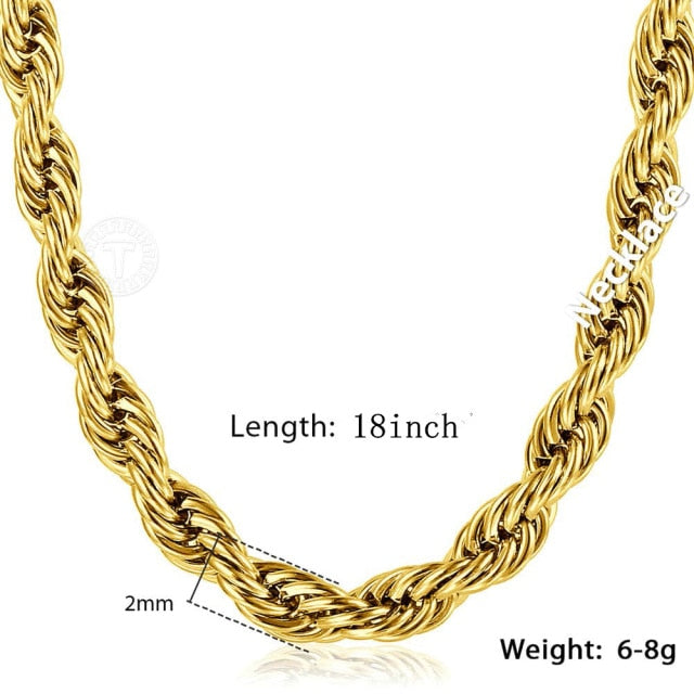 2MM Rope Chain - Queendom Treasurez 