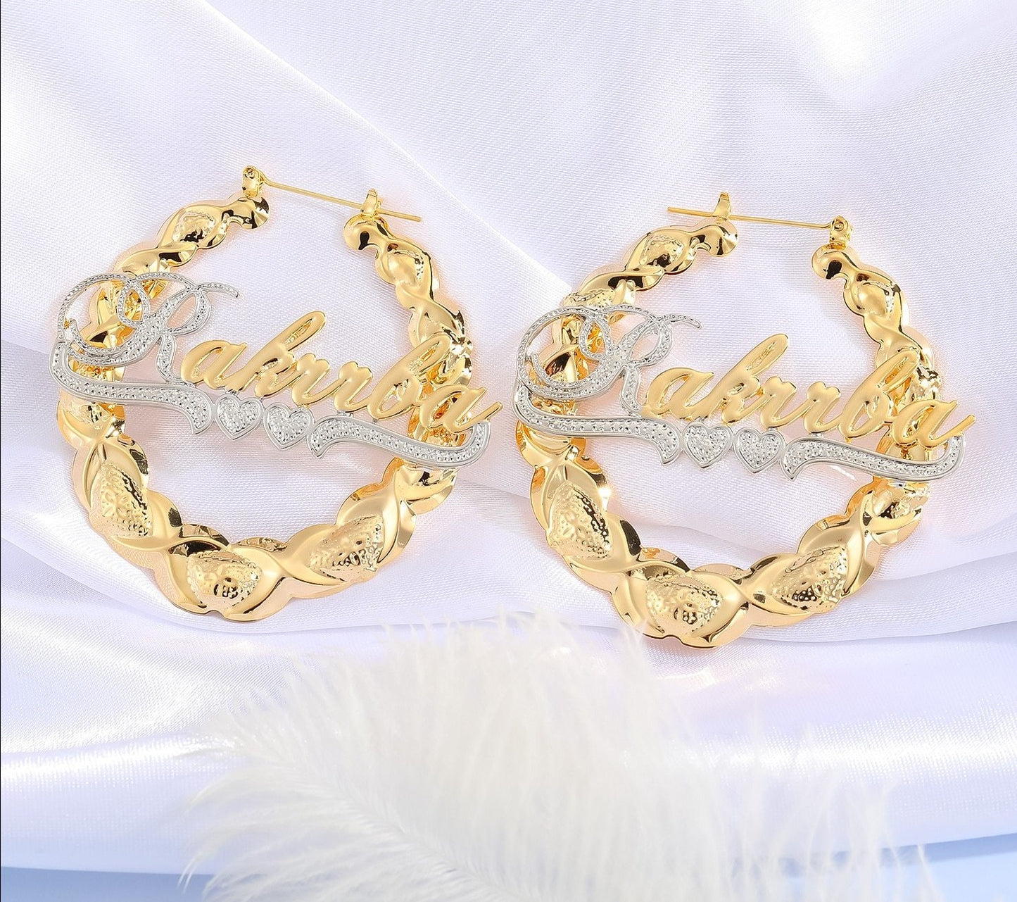 XOXO Custom Bamboo Hoop Earrings - Queendom Treasurez 